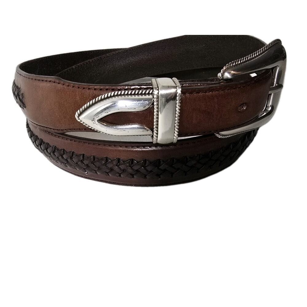 TONY LAMA MEN'S Belt Top Woven LEATHER WESTERN Style #9158L Size 44” - Picture 2 of 11